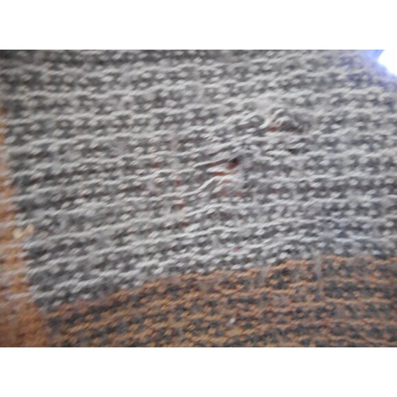 Cream Beige Grey Infinity Scarf  21 x 33 inches block motif - Picture 5 of 5